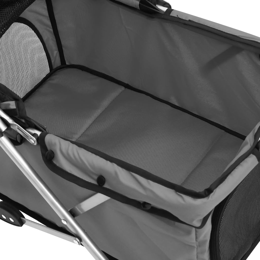 Cochecito para perros plegable tela oxford gris 76x50x100 cm