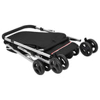 Cochecito para perros plegable tela lino negro 100x49x96 cm