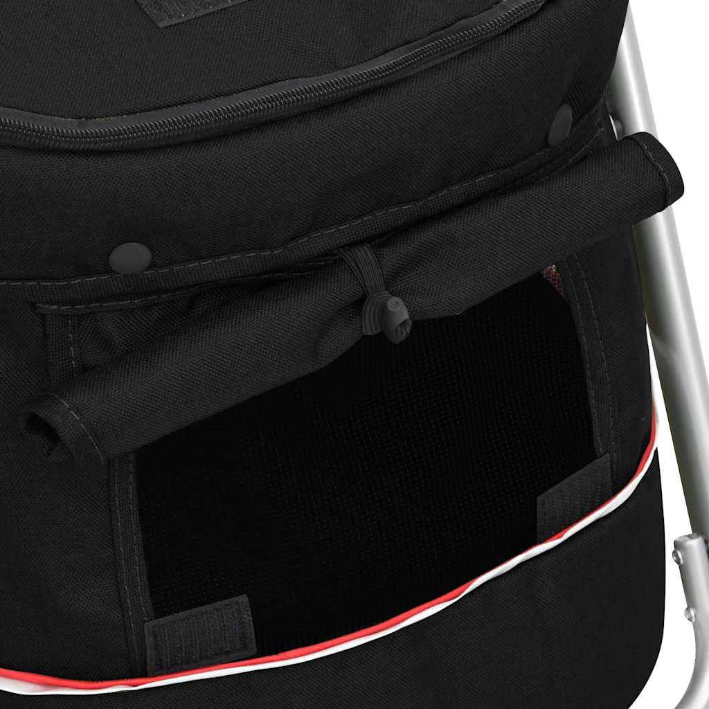 Cochecito para perros plegable tela lino negro 100x49x96 cm