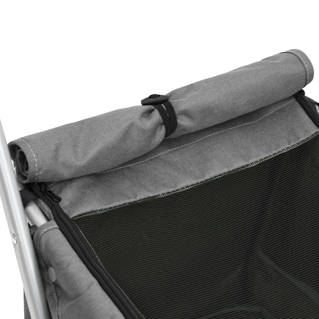 Cochecito para perros plegable tela lino gris 100x49x96 cm