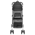 Cochecito doble de perros plegable tela oxford gris 83x48x97cm