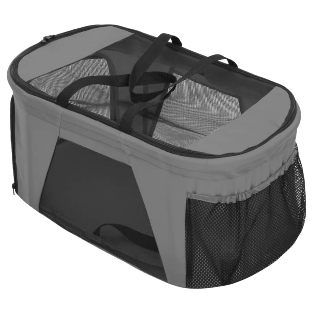 Cochecito doble de perros plegable tela oxford gris 83x48x97cm