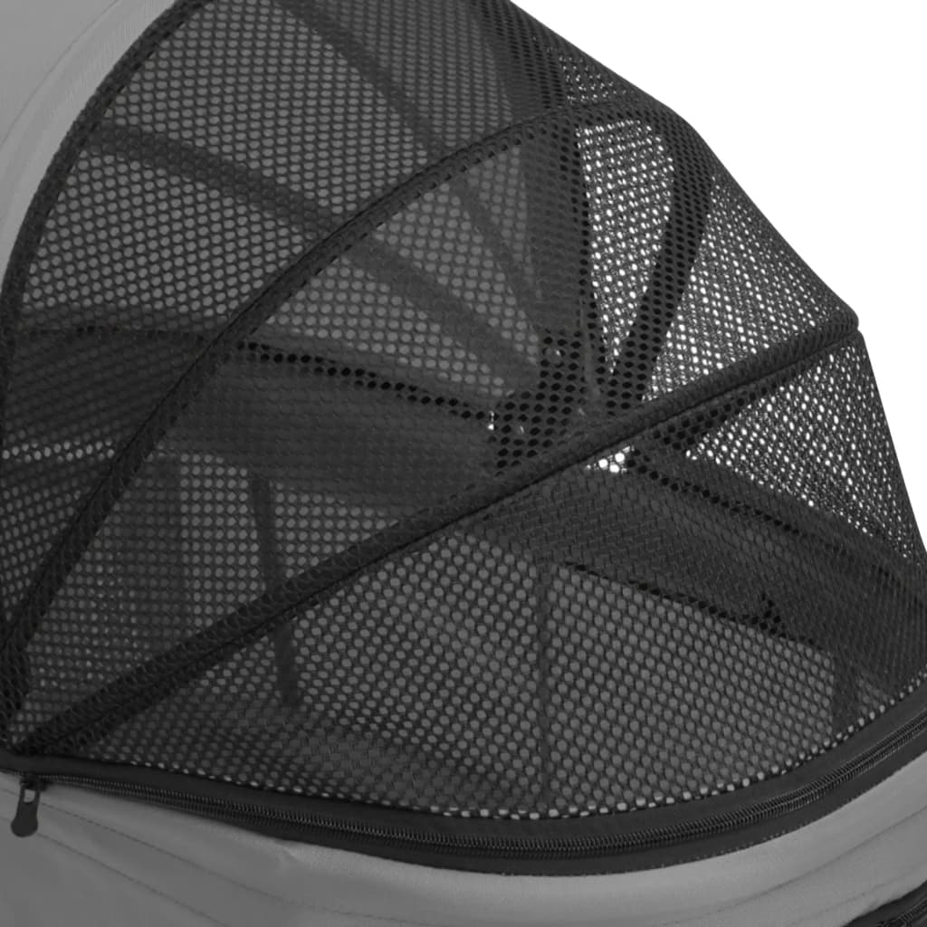 Cochecito doble de perros plegable tela oxford gris 83x48x97cm