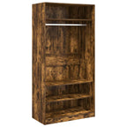 Armario madera contrachapada color roble ahumado 100x50x200 cm