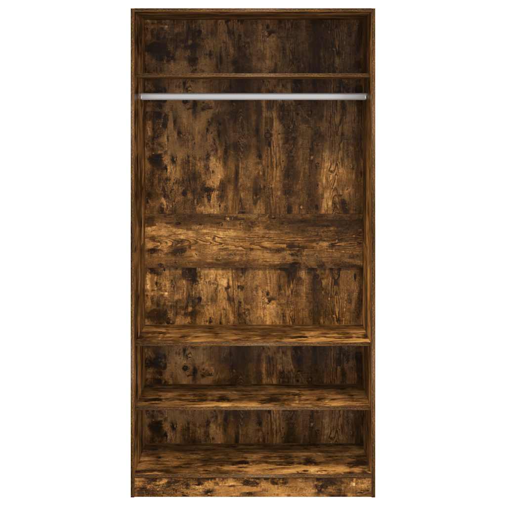 Armario madera contrachapada color roble ahumado 100x50x200 cm