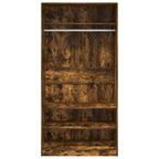 Armario madera contrachapada color roble ahumado 100x50x200 cm