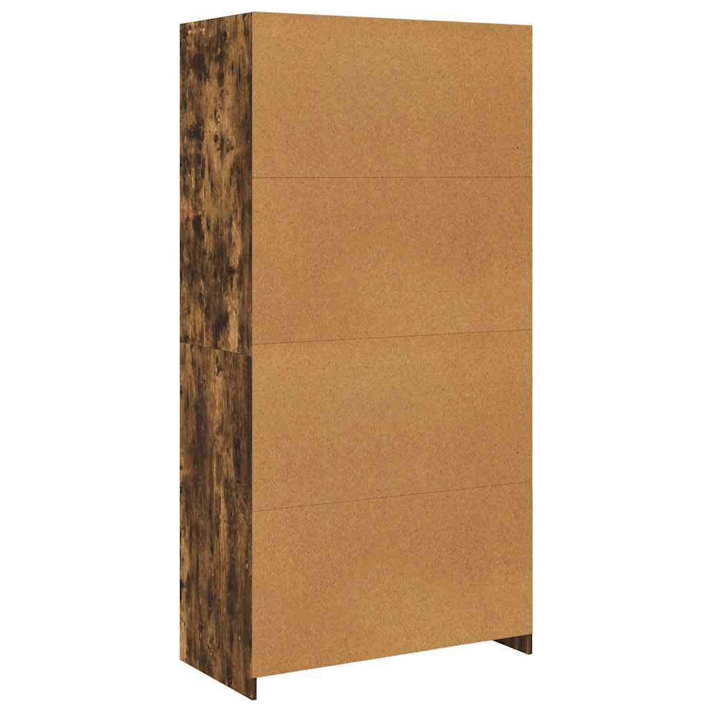 Armario madera contrachapada color roble ahumado 100x50x200 cm
