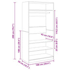 Armario madera contrachapada color roble ahumado 100x50x200 cm