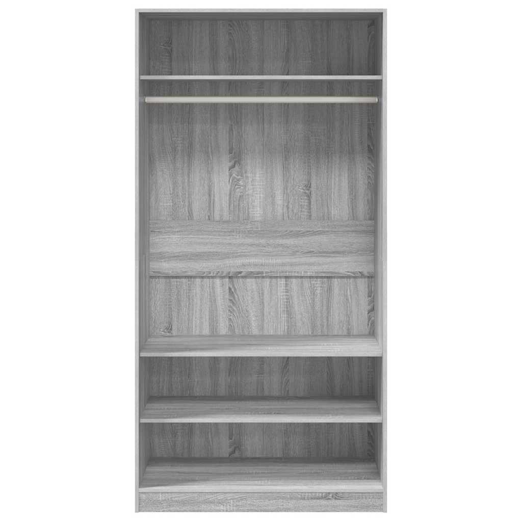 Armario de madera contrachapada gris Sonoma 100x50x200 cm