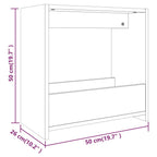 Mesa auxiliar madera contrachapada gris Sonoma 50x26x50 cm