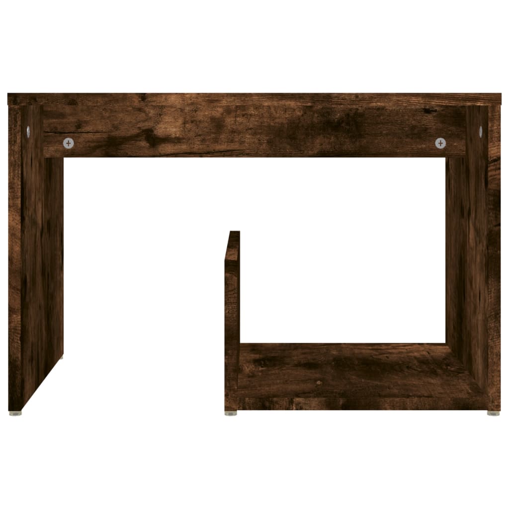 Mesa auxiliar madera contrachapada roble ahumado 59x36x38 cm