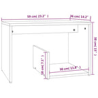 Mesa auxiliar madera contrachapada roble ahumado 59x36x38 cm