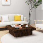 Mesa de centro de madera maciza de acacia y hierro 35x35x30 cm