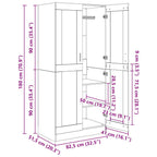 Armario de madera contrachapada gris Sonoma 82,5x51,5x180 cm