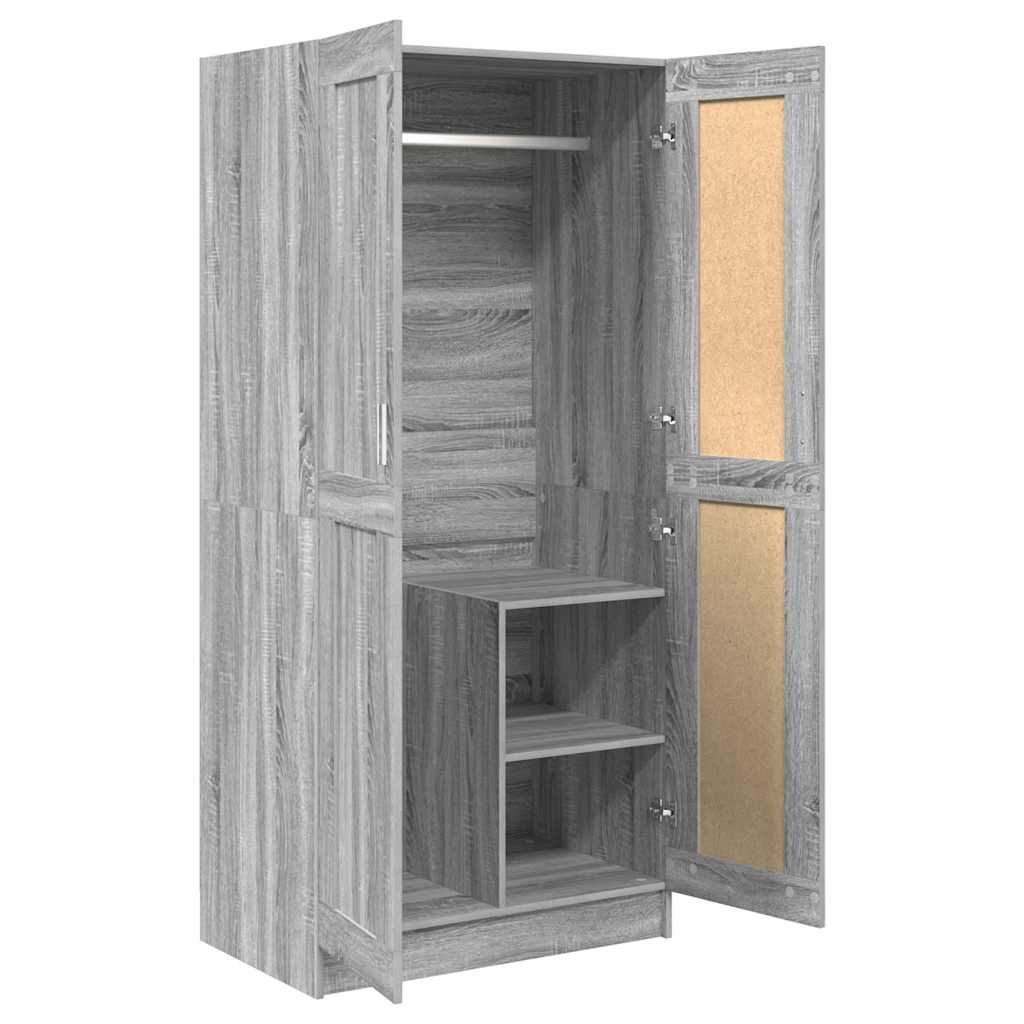Armario de madera contrachapada gris Sonoma 82,5x51,5x180 cm