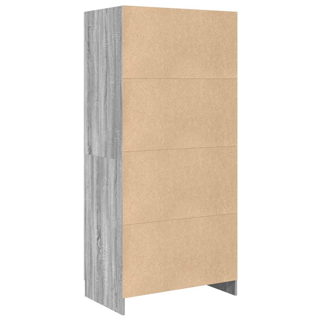 Armario de madera contrachapada gris Sonoma 82,5x51,5x180 cm
