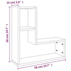 Estante pared 2 uds madera contrachapada gris Sonoma 50x15x50cm