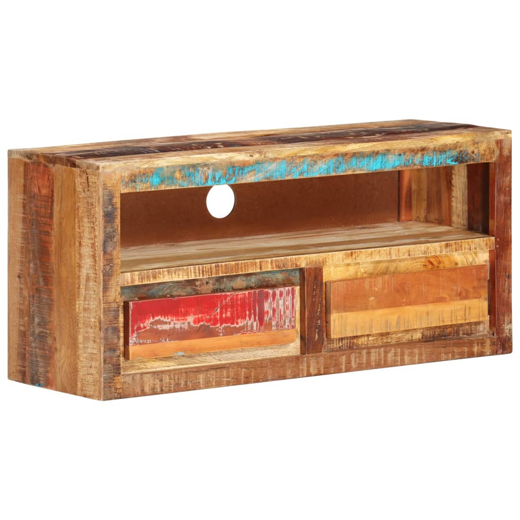 Muebles para TV 2 uds madera maciza reciclada 88x30x40 cm