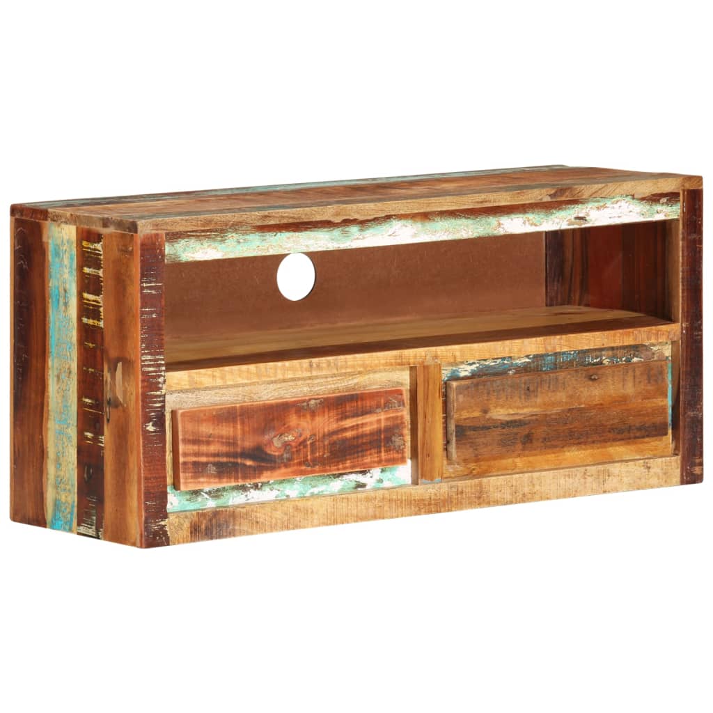 Muebles para TV 2 uds madera maciza reciclada 88x30x40 cm