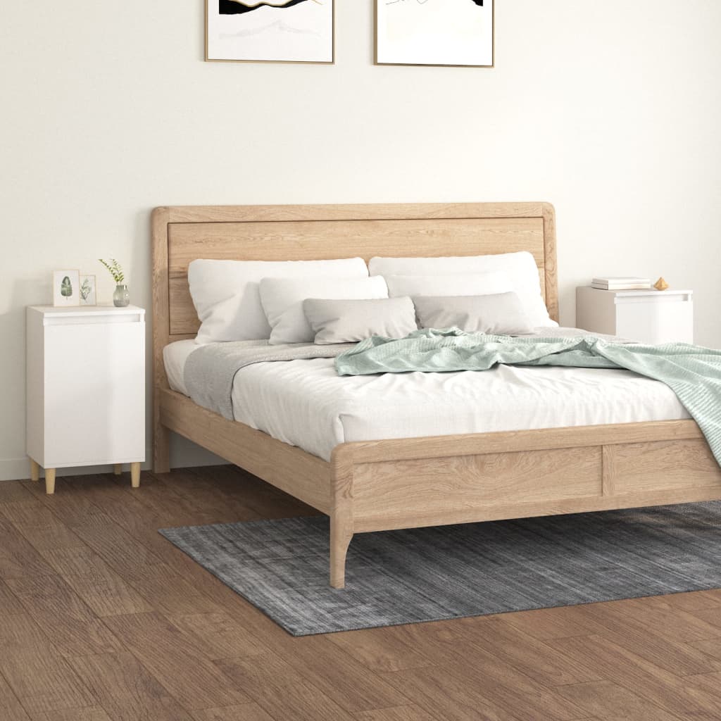 Mesita de noche 2 uds madera ingeniería gris Sonoma 40x35x50 cm