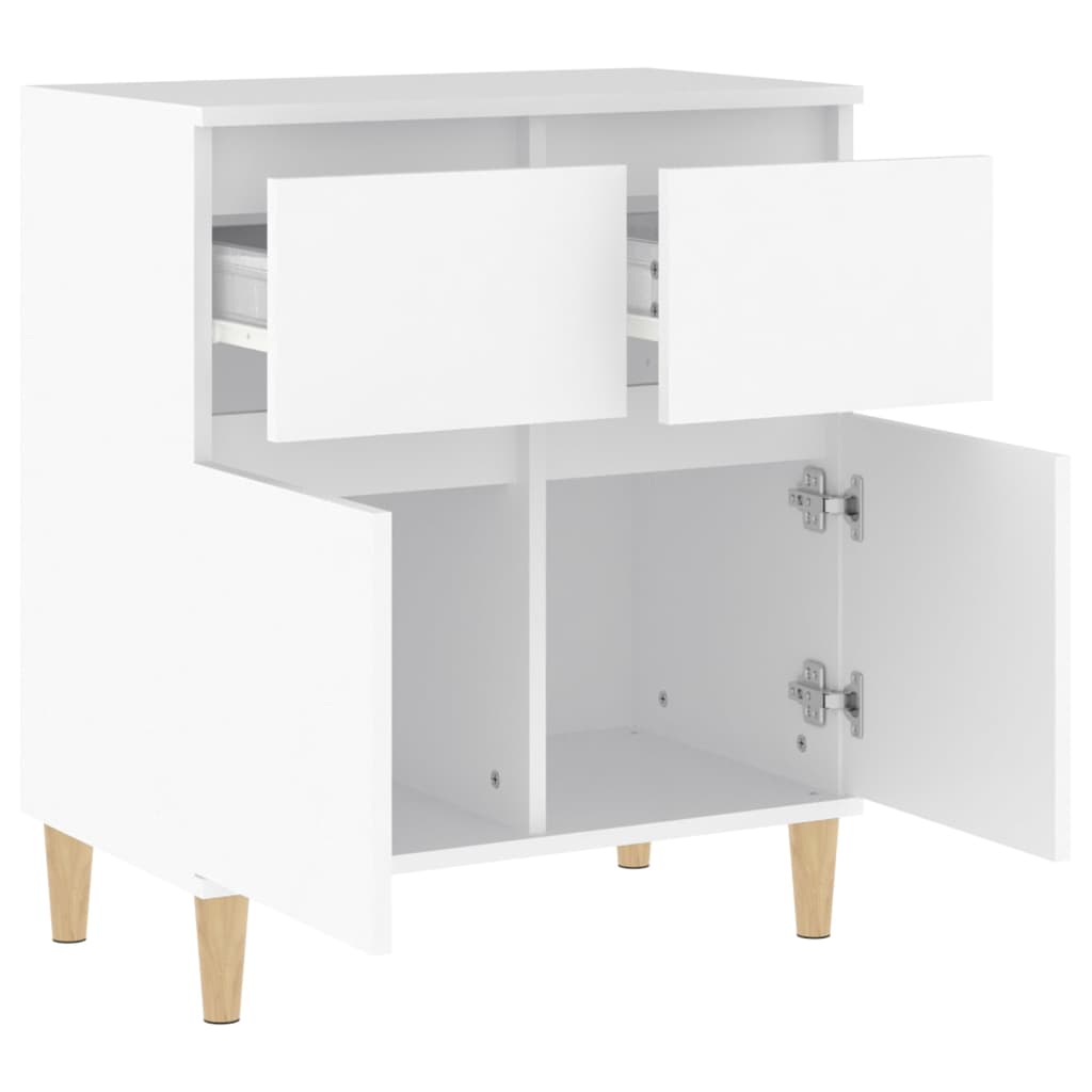Aparador de madera contrachapada blanco 60x35x70 cm
