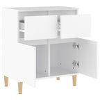 Aparador de madera contrachapada blanco 60x35x70 cm