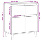 Aparador de madera contrachapada blanco 60x35x70 cm