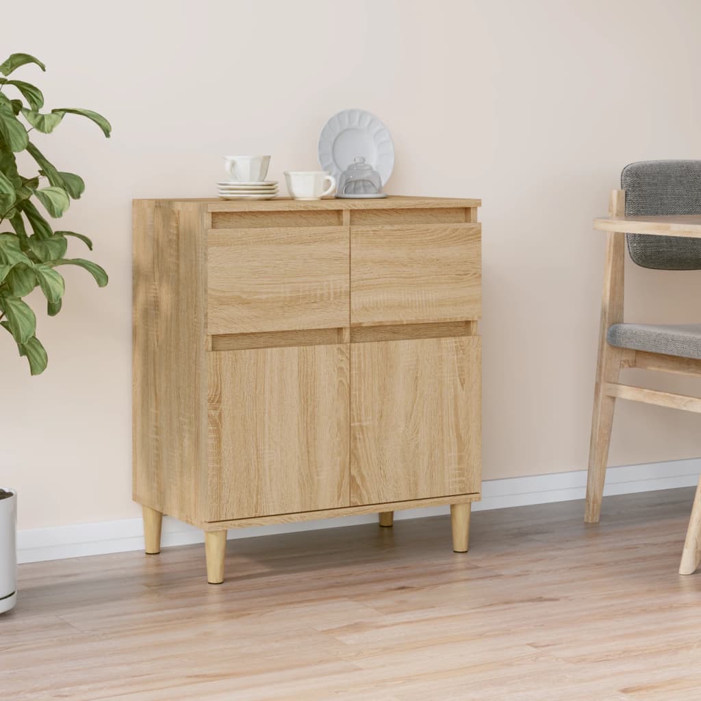 Aparador de madera contrachapada blanco 60x35x70 cm