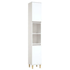 Armario de baño madera contrachapada blanco 30x30x190 cm