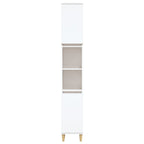 Armario de baño madera contrachapada blanco 30x30x190 cm