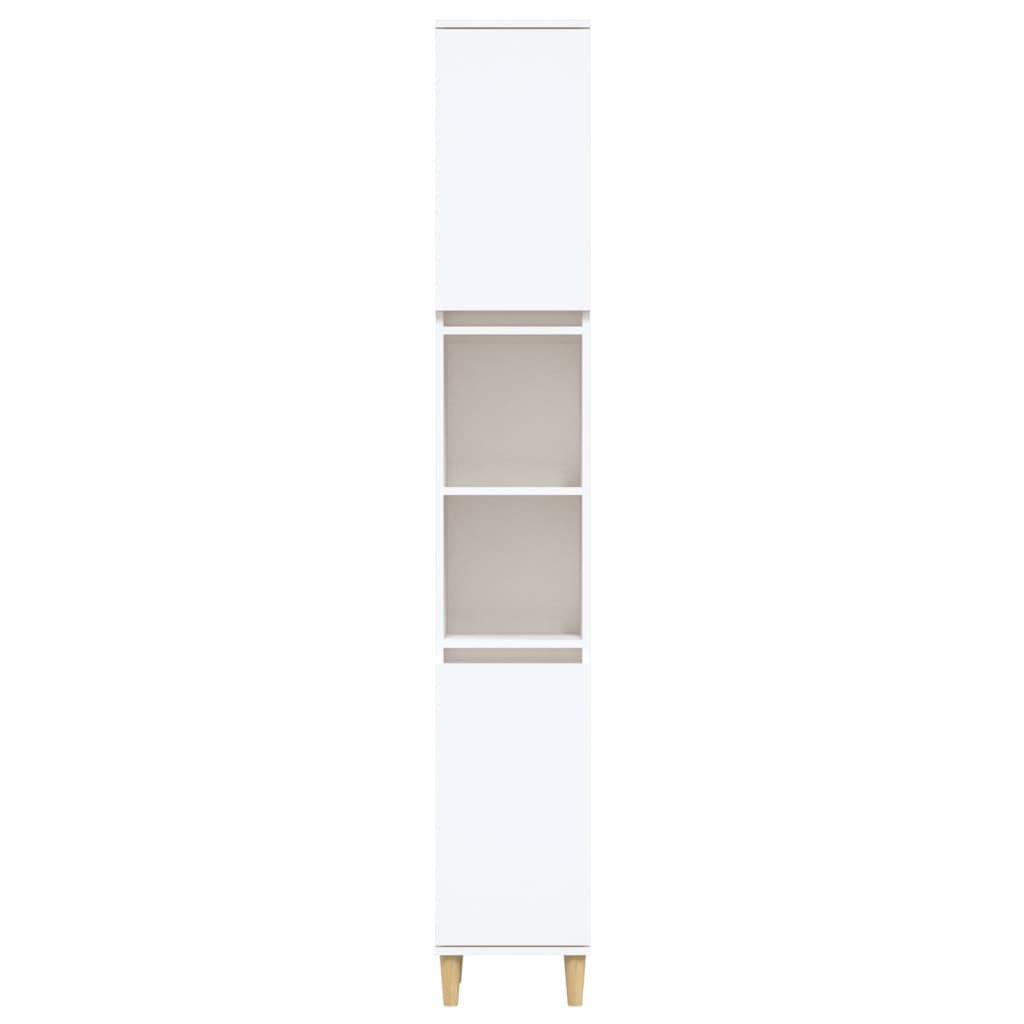 Armario de baño madera contrachapada blanco 30x30x190 cm