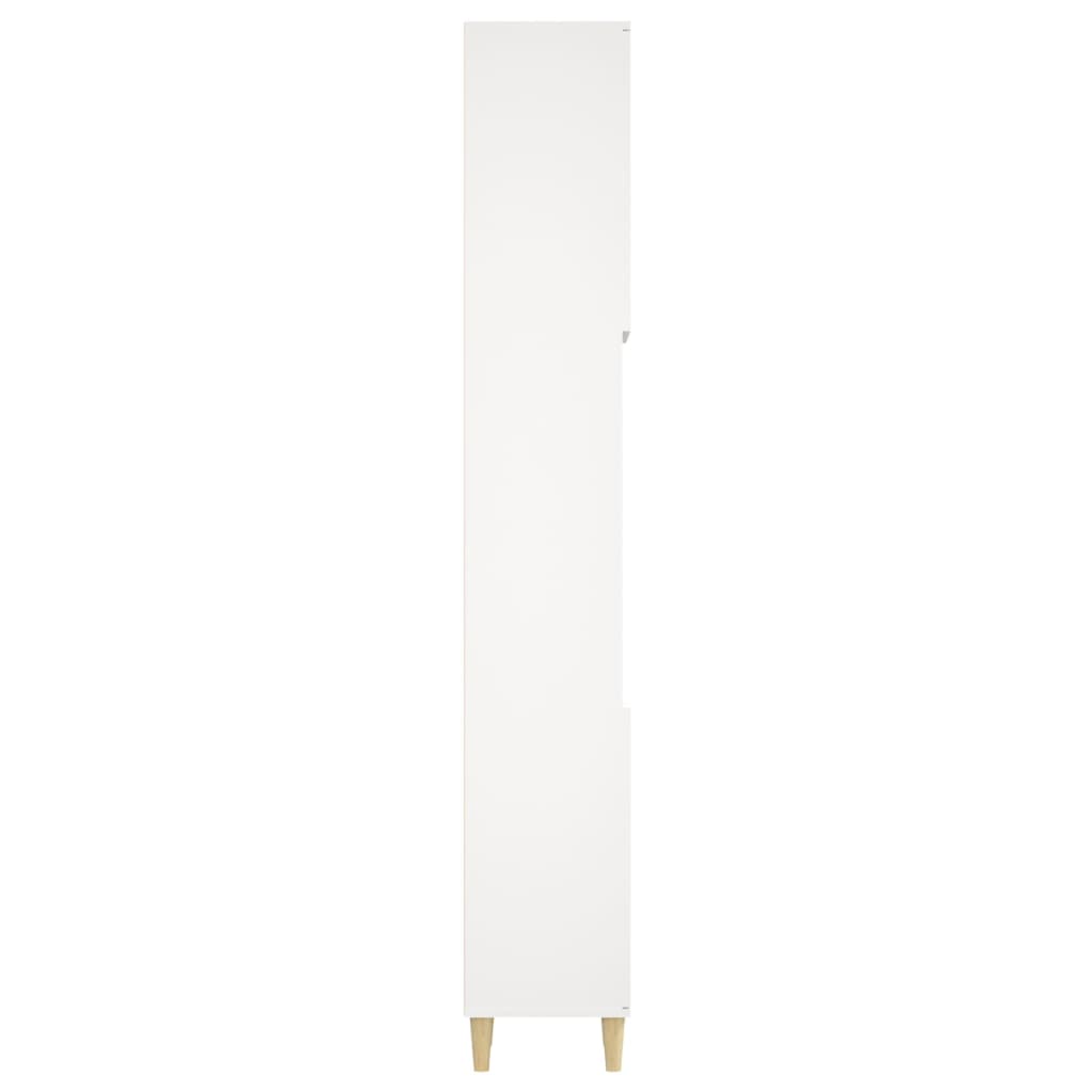 Armario de baño madera contrachapada blanco 30x30x190 cm