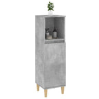 Armario de baño madera contrachapada gris hormigón 30x30x100 cm
