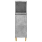 Armario de baño madera contrachapada gris hormigón 30x30x100 cm