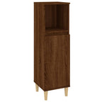 Armario de baño madera contrachapada marrón roble 30x30x100 cm