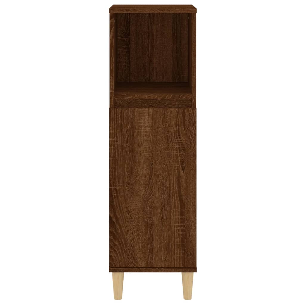 Armario de baño madera contrachapada marrón roble 30x30x100 cm