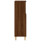 Armario de baño madera contrachapada marrón roble 30x30x100 cm