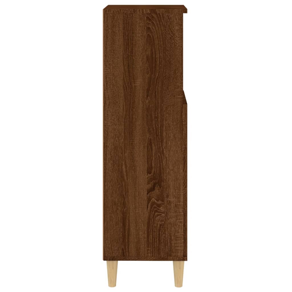 Armario de baño madera contrachapada marrón roble 30x30x100 cm