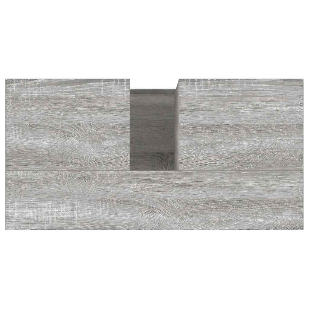 Armario de baño madera contrachapada gris Sonoma 65x33x60 cm