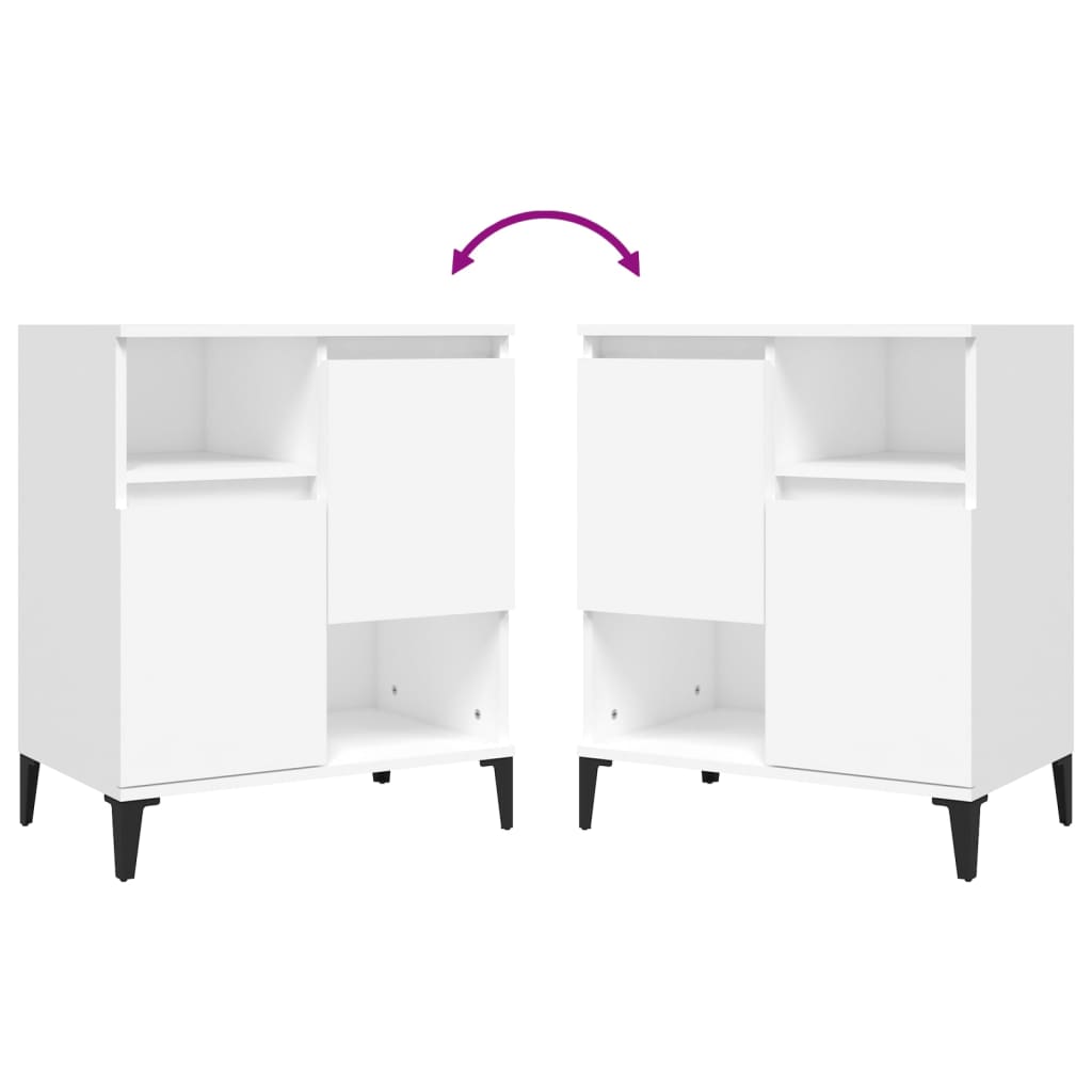 Aparador de madera contrachapada blanco 60x35x70 cm