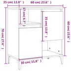 Aparador de madera contrachapada blanco 60x35x70 cm