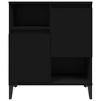 Aparador de madera contrachapada negro 60x35x70 cm