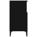 Aparador de madera contrachapada negro 60x35x70 cm