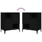 Aparador de madera contrachapada negro 60x35x70 cm