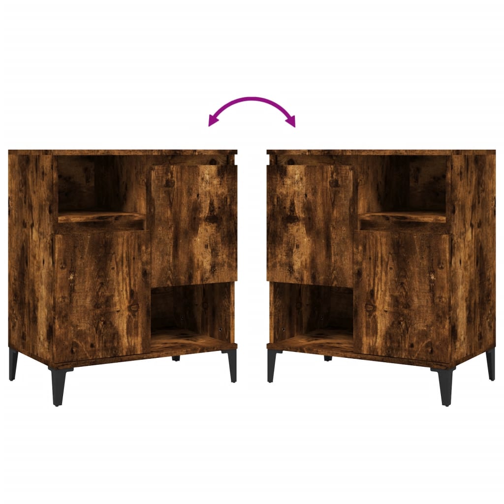 Aparador madera contrachapada color roble ahumado 60x35x70 cm