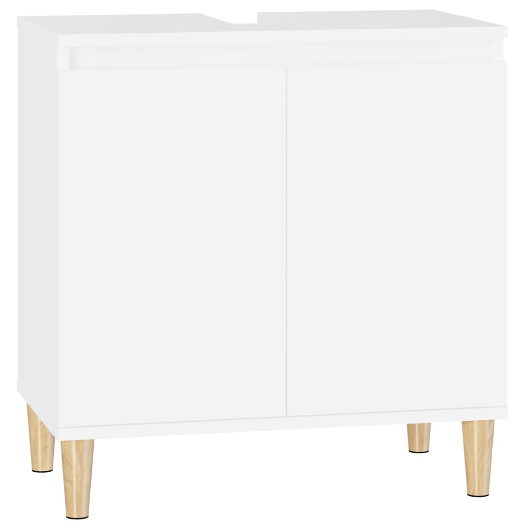 Armario para lavabo madera contrachapada blanco 58x33x60 cm