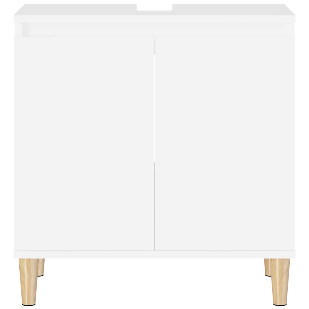 Armario para lavabo madera contrachapada blanco 58x33x60 cm