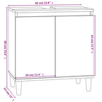 Armario para lavabo madera contrachapada blanco 58x33x60 cm