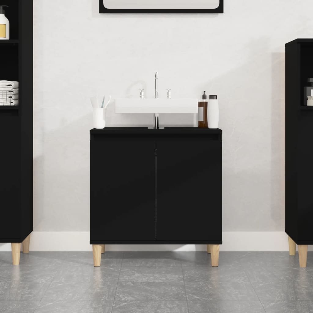 Armario para lavabo madera contrachapada blanco 58x33x60 cm