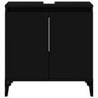 Armario para lavabo madera contrachapada negro 58x33x60 cm